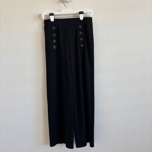 Ellen Tracy Sailor Wide Leg Pull-On Pants , Size Small, in black